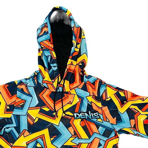 DENIS Graffiti Hoodie ~ Men's Small Multicolored * - Picture 4 of 6